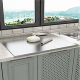 Silver Stainless Steel Chopping Board 60x50cm - Non-Slip Pastry Worktop Protector V178-59246