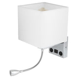LED Wall Light Modern Fabric Lampshade USB Bedroom Bedside Reading Sconce E27 100240V V1294-YM0901-3119200140611