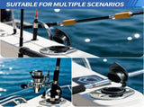 2 Pcs Stainless Steel Flush Mount Rod Holder 90&deg, Marine Fishing Rod Holder with PVC Liner & Drain V1188-MS-811-014