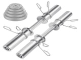 Olympic Barbell Bar 50cm Heavy Duty Dumbbell Handles Pair of Steel 100kg Weight Capacity with Spring V985-OLYMPICBARBELL