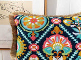 Cotton Linen Throw Pillow Covers Farmhouse Embroidered Decorative Personalized Pillowcase with V1366-AZ2-W-05507