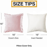 Blush Pink Throw Pillow Covers for Couch Bed Sofa Decorative Pillow Covers 16x16 Set of 2 Soft V1189-WXFWAL-20260319-00511