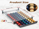 CARLA HOME 60 Coffee Pod Holder Drawer with Tempered Glass Capsule Organizer for Nespresso Pods and LSB-36251