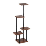 Artiss 5-Tier Plant Stand Indoor Outdoor, Metal & Wood Pot Plant Shelf, Tall Display Rack for PS-5T-WOOD-DW