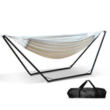 Gardeon Hammock Bed with Stand Outdoor Camping Hammocks Steel Frame HM-BED-KIT-U-S-CREAM