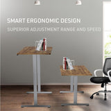 FORTIA Sit To Stand Up Standing Desk, 140x60cm, 72-118cm Electric Height Adjustable, 40kg Rated, Oak V219-ADKSSTFO4OKSA