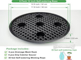 6 Pack 12 inch Self Watering Base for Fabric Grow Bag, Self-watering Plastic Elevated Plant Saucer V1258-DP02-C-524