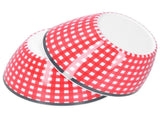 4PCS 6in Salad Bowl Dinner Serving Bowl Sets Kitchen Imitation Porcelain DinnerwareRed Grids V1294-YM0721-3118210043111