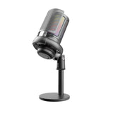USB Condenser Microphone Gaming Mic with RGB Light for PC Gaming Live Recording Streaming Black V1263-JX-7090