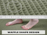 Set of 2 Waffle Bathroom Rugs, Super Absorbent Boho Bath Mats, Non-Slip Shower Mats for Bathroom V1258-DP02-WO-693