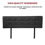 PU Leather Queen Bed Deluxe Headboard Bedhead - Black V63-768245