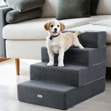 i.Pet Dog Ramp Foam Dog Cover Stairs Portable Cat Ladder For Sofa Bed 4 Steps FDR-D-FOAM-4T-DKGR