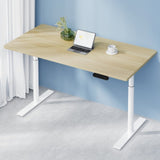 Artiss Standing Desk Motorised Electric Dual Motor 140CM White Oak HASD-B-M10-WHDF-NTDB-140