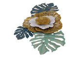 Iron Flower Wall Hanging Blue Modern Beautiful Metal Floral Wall Art Decor for Living Room Bedroom V1294-YM0706-3115230081211