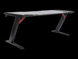 LED Gaming Desk Computer Table with Cup Holder Headphone Hook Cable Hole V63-840391