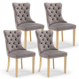 AADEN 4x Velvet Dining Chairs with Golden Metal Legs-Grey V226-SW1501GY-2