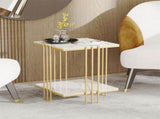 2 Tier End Table Bedside Tables Sintered Stone Nightstand Display Storage Shelf V767-JJ-XZ178-GD