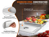 4 Pack Hotel Pan 3.7" Deep Steam Table Pan Full Size with Lid 20.8"L x 13"W Hotel Pan 22 Gauge V952-CP20X12X4YCTZ4001V0