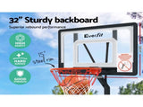 Everfit 2.6M Basketball Hoop Stand System Adjustable Portable Pro Kids Clear BAS-HOOP-260