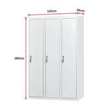 Three-Door Side by Side Office Gym Shed Storage Locker V63-759865