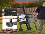 Outdoor Pizza Oven, 12" Pellet Fire Ovens, 2-Layer Pizza Oven Wood Fired, Wood Burning Outdoor V952-LSPSLHS458X48H85L001V0