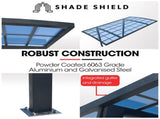 SHADE SHIELD Single Cantilever Carport 3.0m x 5.5m x 3.5m, Aluminium Alloy Frame, Polycarbonate V219-CPRSINPCSL2A