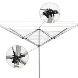 4 Arm Rotary Airer Outdoor Washing Line Clothes Dryer 50m Length V63-836191