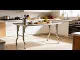 Stainless Steel Kitchen Bench Folding Commercial Prep Work Table 122x61cm V63-954281