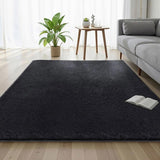 Artiss Floor Rug 160x230cm Plush Area Shaggy Rug Living Room Bedroom Carpet Black FLR-FLU01-160X230-BK