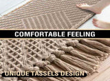 Waffle Bath Mat Super Absorbent Boho Non Slip Rugs for Bathroom Floor Machine Washable Dry Fast with V1259-DP01-A-4447