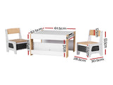 Keezi Kids Table and Chair Set, 4 in 1 Wooden Activity Table with Bookcase, Storage Box and KTC-G-BS-NT