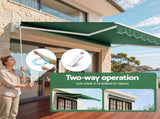 Instahut Retractable Folding Arm Awning Motorised Sunshade 5Mx3M Dark Green AWN-B-ARM-REMOTE-50X30-DKGN