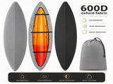 Heavy-Duty 600D Oxford Kayak Cover Waterproof UV-Resistant Canoe Protector with Storage Bag, V1341-ZY-WUVTVDU3-GREY-G