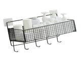 Wall Mount Storage Basket Multifunctional Iron Wall Hanging Organizer Rack with Hook for Kitchen V1294-YM0901-3117240211412