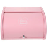 Solid Iron Kitchen Storage Bread Box with Rustproof Powder Coating in Pink V1370-AZ4-16489