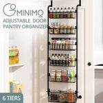 GOMINIMO 6 Tier Adjustable Baskets Over the Door Pantry Organizer V227-3720262010994