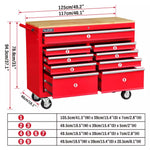 9 Drawers Tool Box Chest Cabinet Trolley Box Garage Storage Toolbox Red 1000lbs V465-86512