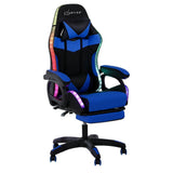 Artiss Gaming Office Chair 12 RGB LED Massage Computer Work Seat Footrest Blue MOC-L-GC-8P-LED-BL