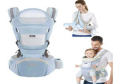 Blue 6 in 1 Adjustable Baby Carrier with Hip Seat in Light Green for Newborns and Toddlers V178-59272