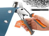 Heavy Duty Grommet Tool Kit, 500 pcs 10mm Grommets, Eyelet Tool, Press for Tarp, Grommet Kit, V1192-AZ-W-2761