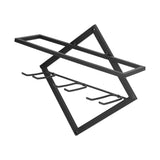 Wall Mounted Wine Rack Black Rhombus Shaped Wall Mounted Double Hook Wine Rack for Wine Cellar Home V1294-YM0523-3118210295411