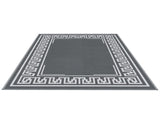 Gardeon Outdoor Rugs 152x244cm Large Carpet Reversible Area Mat PP Dual-Sided Patio Rug Greek Key OR-5X8FT-FRAME-GY