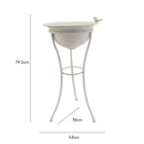 Riviera Pot Planter w Bird on Stand 67cm V637-19727PLN