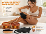 2 Pcs Tanning Gel with Gold Shimmer & 3 Pcs Self Tanning Mitt Set 2 Pcs Tanning Gel, 3 Pcs Tanning V1337-5TG