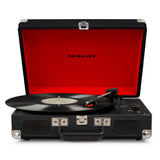 Crosley Cruiser Bluetooth Portable Turntable - Black Gadhouse Vinyl Rack Bundle - Black V398-CR8005FVR-BK4