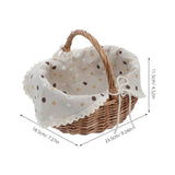 Elegant Rustic Brown Woven Plastic Basket with Handle for Daily Use V1369-AZ3-W-16867