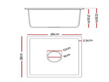 Cefito Kitchen Sink 38x38cm Granite Stone Sink Single Bowl White SINK-STONE-A-3838-WH