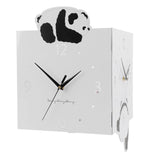 Double Sided Corner Wall Clock Metal Square Cute Panda Decorative Modern Silent Wall Clock with Non V1294-YM0901-3115240010211