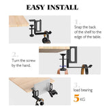 Vertical Laptop Stand, Desk Side Mount Holder, Black V1263-JX-5169