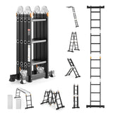 VEVOR Multi-Purpose Folding Ladder 7-in-1 3 Step 12ft with Scaffolding Plank V952-DGNZDTLHJ3JPBIFH9V0